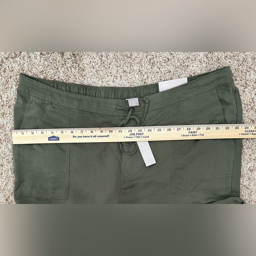 NWT Chico’s Pull-On Ankle Drawstring Pants Olive Green Size 20 (Chico’s size 4) - Picture 9 of 9